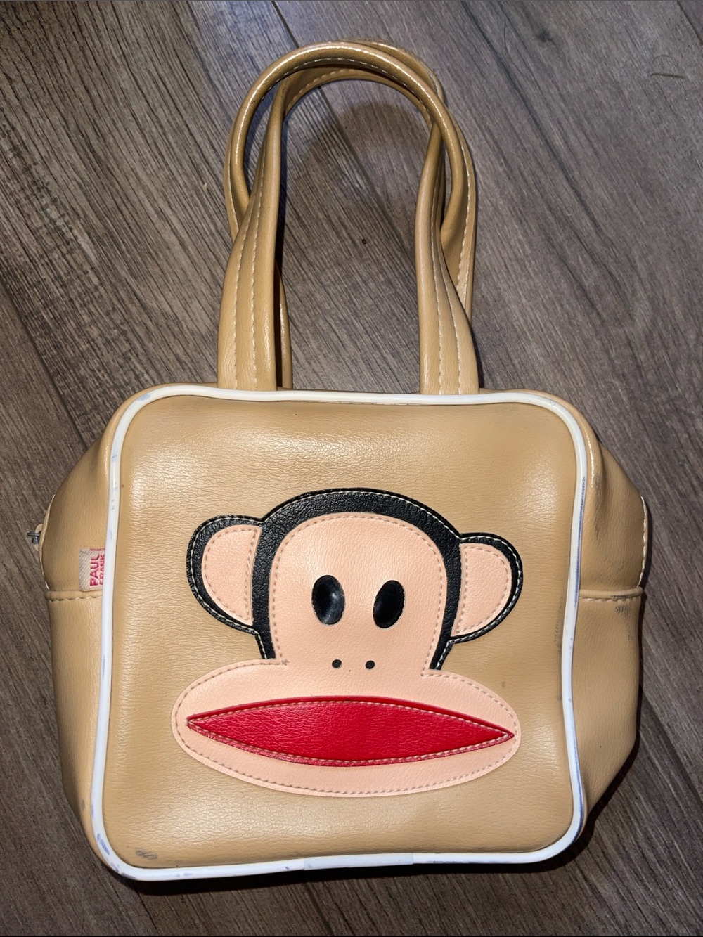 Paul Frank Tan Handbag with Pink & Red Monkey Face